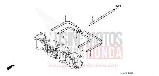 CORPS DE PAPILLON (TUBULURE) CBR600RR6 de 2006